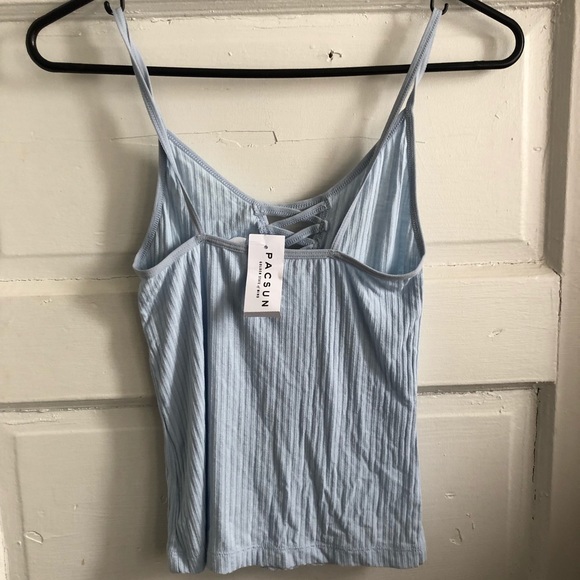 Dusty blue strappy ribbed tank - Picture 2 of 2